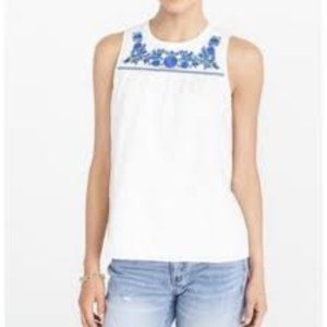 J. CREW Embroidered Linen Blend Cami Tank